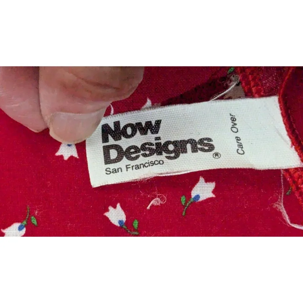 Set Of 4‎ Now Designs Red Floral Print Cotton & Polyester Napkins 20x20